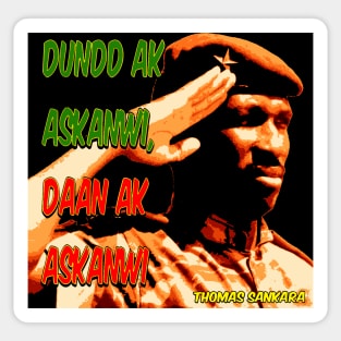 Thomas Sankara Vivre avec les masses vaincre avec les masses WOLOF Sticker